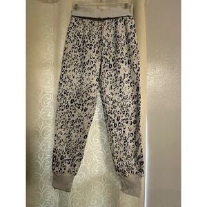 Hippie Rose Womens Leopard Print Jogger Pants Grey Elastic Waist NEW-M